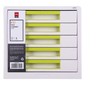 Suport cu sertare, plastic, cu 5 sertare, verde, DELI Rio - Img 2