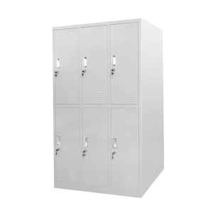 Vestiar metalic triplu cu 6 usi, gri, 90 x 45 x 185 cm - Img 2