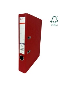 Biblioraft A4 plastifiat interior-exterior, 5 cm, rosu, OPTIMA