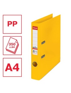 Biblioraft A4 plastifiat PP/PP, 5 cm, galben, ESSELTE NO. 1 Power - Img 4
