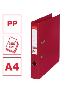 Biblioraft A4 plastifiat PP/PP, 5 cm, visiniu, ESSELTE NO. 1 Power - Img 3