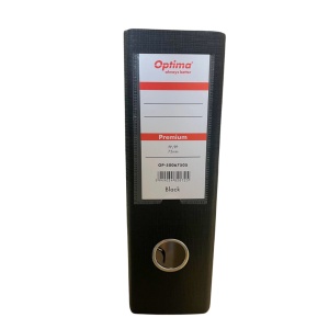 Biblioraft A5 plastifiat PP, 7.5 cm, negru, OPTIMA