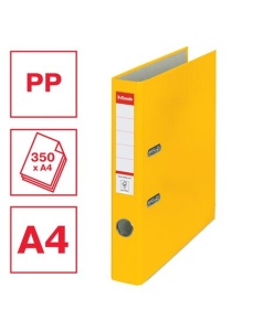 Biblioraft plastifiat, A4, 5 cm, galben, ESSELTE Economy - Img 3