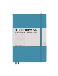 Caiet cu elastic A5, 125 file, matematica LEUCHTTURM1917 - Albastru nordic