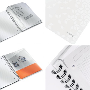 Caiet cu spirala A4, 80 file, dictando, alb, LEITZ WOW - Img 3