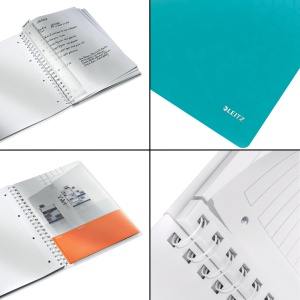 Caiet cu spirala A4, 80 file, dictando, turcoaz, LEITZ WOW - Img 3