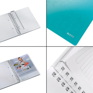 Caiet cu spirala A5, 80 file, dictando, turcoaz, LEITZ WOW - Img 3