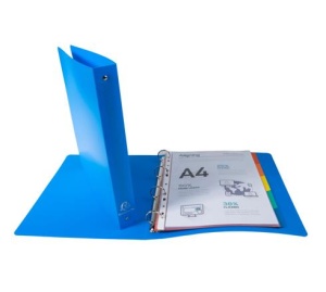 Caiet mecanic A4, 4 inele 30mm, coperti flexibile, albastru, EXACOMPTA - Img 2
