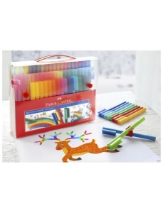 Carioci 80 culori/set, cu clip, Connector FABER-CASTELL - Img 2