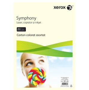 Carton colorat A4 XEROX Symphony pastel si intens, 160 g/mp, 24 coli/top