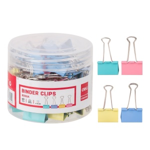 Clips color 19 mm, 40 buc./cutie, DELI
