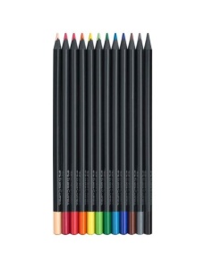 Creioane colorate 12 buc/set Black Edition FABER-CASTELL - Img 3