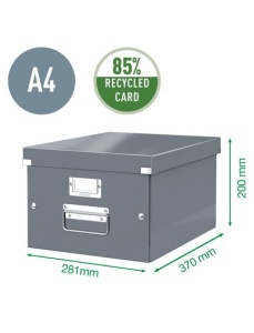 Cutie depozitare medie, 369x281x200 mm, carton, alb, LEITZ Click&Store - Img 2