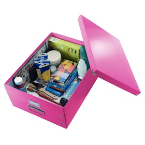 Cutie organizare mare, 369x200x482 mm, carton, roz, LEITZ WOW Click&Store - Img 2