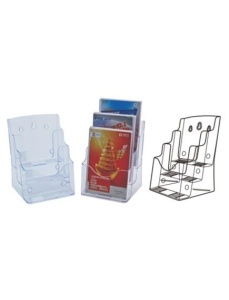 Display plastic pentru pliante, 3 x A5, transparent, KEJEA - Img 2