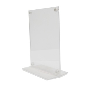 Display plastic pentru pliante, forma T, portrait, A7, KEJEA