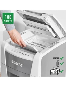 Distrugator documente automat, micro cross-cut LEITZ IQ Autofeed Small Office 100 - Img 2