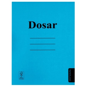 Dosar carton color cu sina, 300 g/mp, 50 buc/set, albastru, PAPERLAND