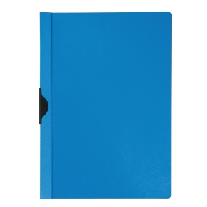 Dosar de plastic, cu clema metalica, albastru, Q-CONNECT