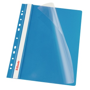 Dosar de plastic, cu sina si multiperforatii, 10 buc/set, albastru, ESSELTE