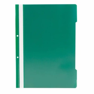 Dosar plastic cu sina si gauri, 25 buc/set, verde
