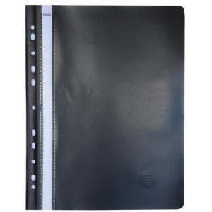 Dosar plastic cu sina si multiperforatii, negru, NOKI