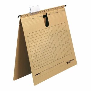 Dosar suspendabil cu sina si bagheta metalica, kraft, 25 buc/set, FALKEN