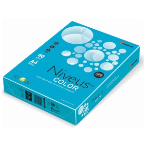 Hartie colorata A4, 80 g/mp, 500 coli/top, albastru intens, NIVEUS