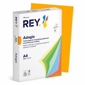 Hartie colorata A4, 80 g/mp, 500 coli/top, portocaliu, REY Adagio