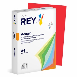 Hartie colorata A4, 80 g/mp, 500 coli/top, rosu, REY Adagio