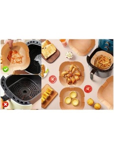 Hartie de copt airfryer, 20x20x4.5 cm, 50 buc/set, CLARINA - Img 5