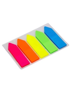  Index autoadeziv 45 x 12 mm, 5 culori neon, 125 buc/set, Memoris-Precious - Img 2