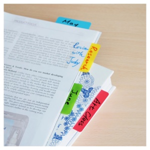 Index plastic transparent, 38x76 mm, 4 culori x 20 file/set, STICK'N - Img 2