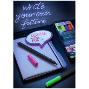 Liner 0.4 mm neon FABER-CASTELL Grip, 5 culori/set - Img 2