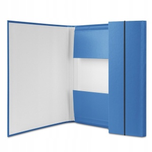 Mapa carton plastifiat, cu burduf 40mm, A4, albastru, OFFICE PRODUCTS - Img 2