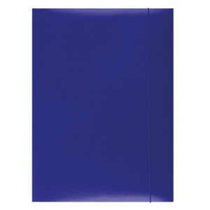 Mapa carton plastifiat, cu elastic, A4, albastru, OFFICE