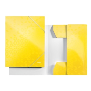 Mapa de carton, cu elastic, A4, galben, LEITZ WOW - Img 2