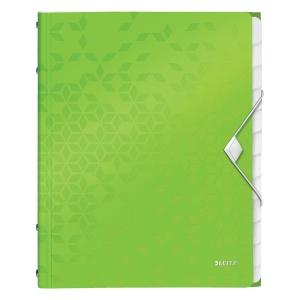 Mapa plastic cu 12 separatoare, A4, 200 coli, verde, LEITZ WOW