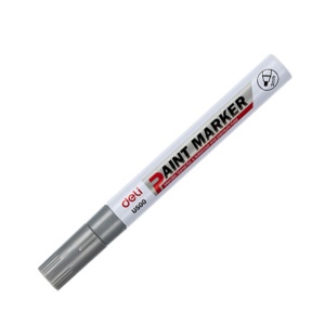 Marker cu vopsea, varf 2.0 mm, argintiu, DELI U500 - Img 2