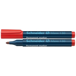 Marker permanent, varf 3mm, rosu, SCHNEIDER Maxx 130
