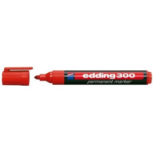 Marker permanent, varf rotund, 1.5-3 mm, rosu, EDDING 300