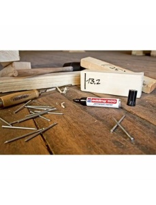 Marker permanent, varf tesit, 2-7 mm, corp aluminiu, negru, EDDING 500 - Img 5