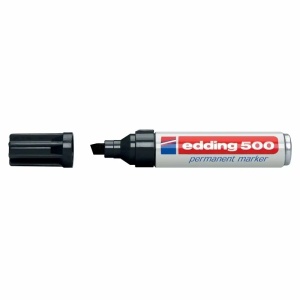Marker permanent, varf tesit, 2-7 mm, corp aluminiu, negru, EDDING 500