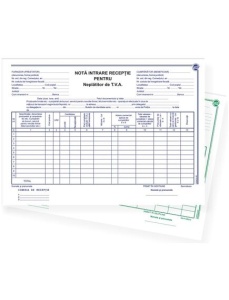 Nota de intrare receptie pentru neplatitor TVA, autocopiativa, A4, 2 exemplare, 3 buc/set