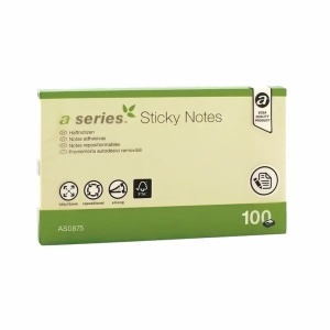 Notes Adeziv 75x125 mm, 100 file/set, galben, A-series