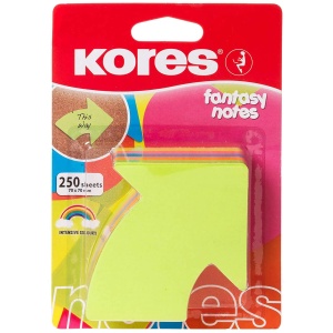 Notes autoadeziv, 70X70 mm, sageata, 250 file, 5 culori neon, KORES - Img 2