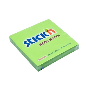 Notes autoadeziv 76x76 mm, 100 file, verde neon, STICK'N