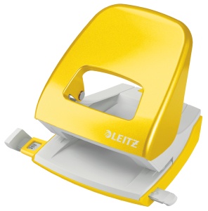 Perforator de birou, metalic, 30 coli, galben, LEITZ WOW 5008