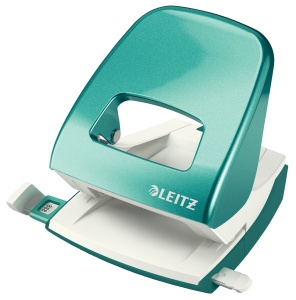 Perforator de birou, metalic, 30 coli, turcoaz, LEITZ WOW 5008 - Img 1