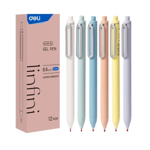 Pix cu gel, varf 0.5 mm, albastru, Infini DELI